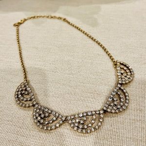 J.Crew Rhinestone and Brass Necklace